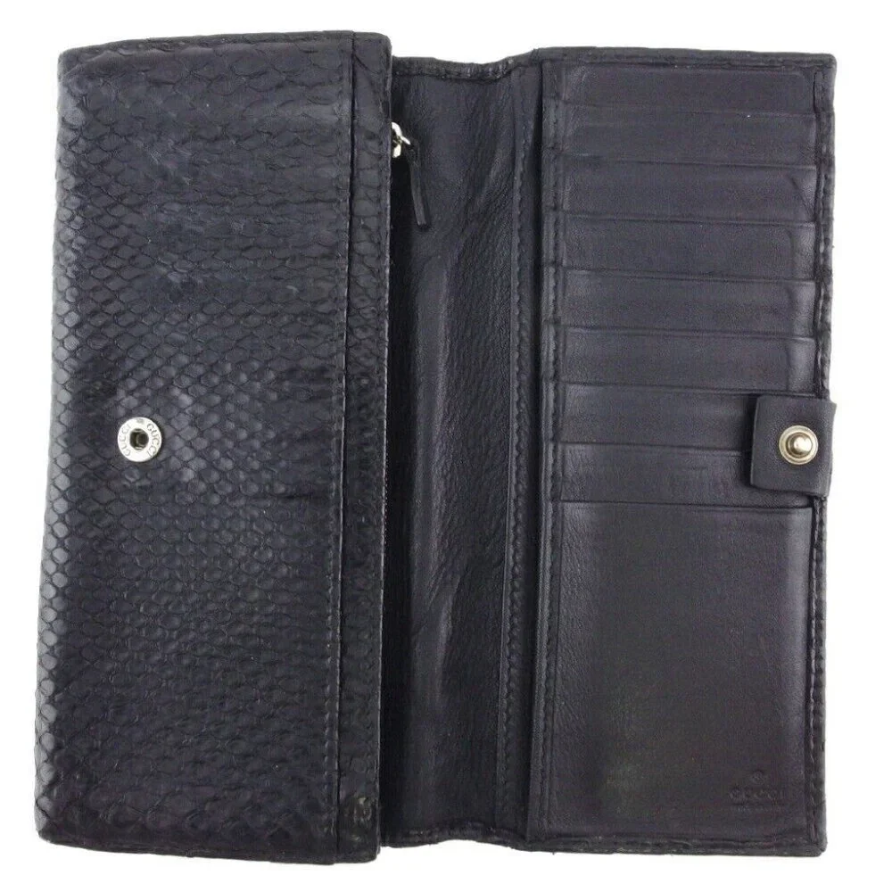 GUCCI Long Wallet Python Python Leather Authentic - Picture 9 of 11